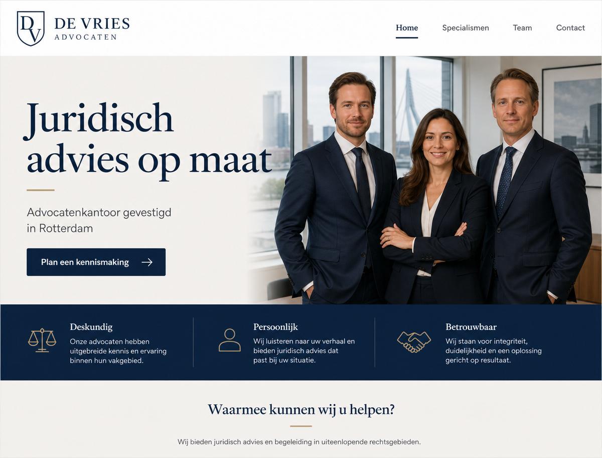 Voorbeeld website Advocatenkantoor