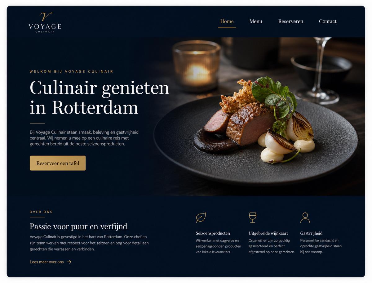Voorbeeld website Luxe restaurant